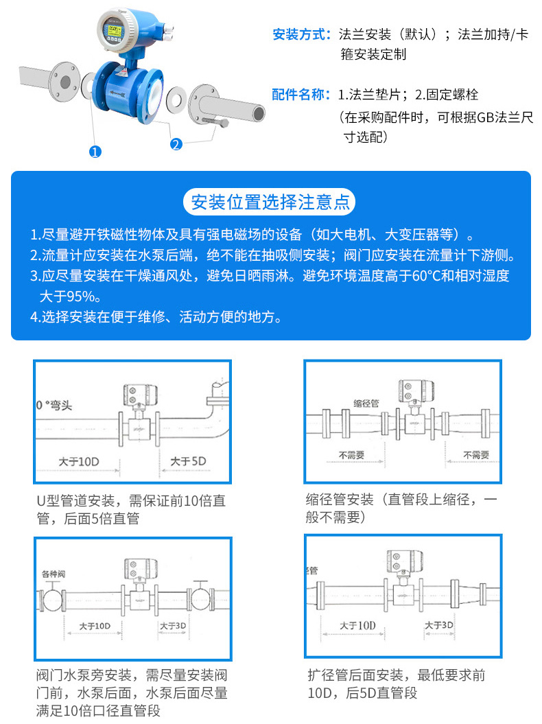 漿液流量計安裝注意事項(xiàng)圖