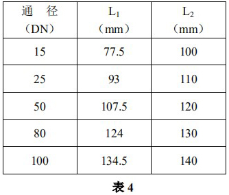 液氯流量計(jì)尺寸對照表二